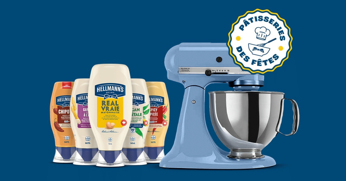 Concours Hellmann’s Canada : Gagnez un mélangeur KitchenAid et un assortiment de produits Hellmann’s d’une valeur de 400$ ! 🎉🍴