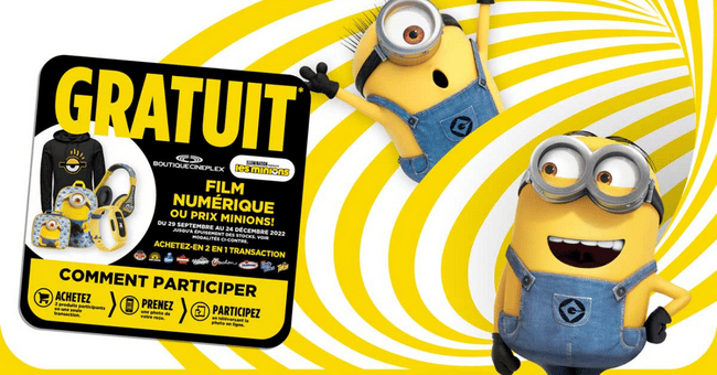 Obtenez 45 500 cadeaux Les Minions GRATUITS !