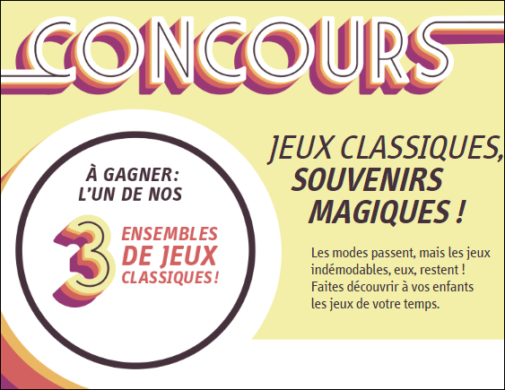 Gagner un ensemble de jeux classiques !
