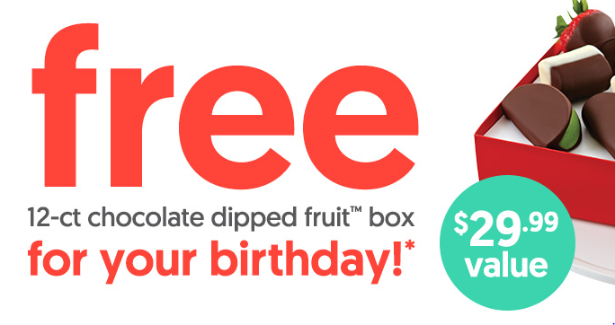 Obtenez gratuitement  boite de fruits trempés au chocolat!