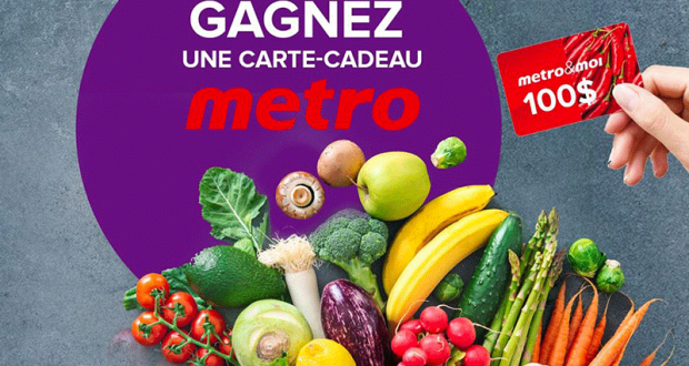 Carte-cadeau épicerie de 1000$ chez Metro pour 3 gagnants !