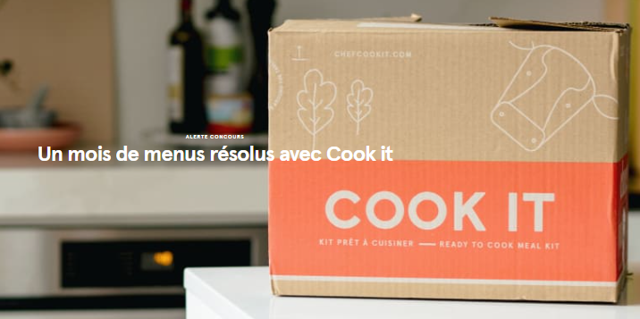 Gagnez un mois de menus résolus  avec Cook it !