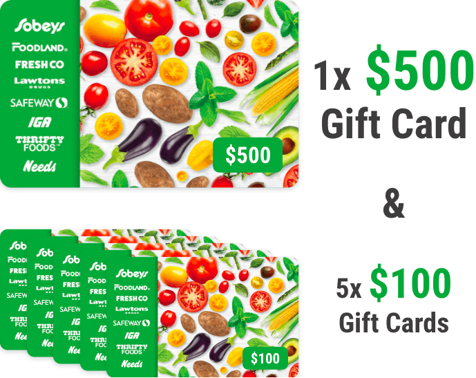 1000$ en cartes cadeaux épicerie à gagner