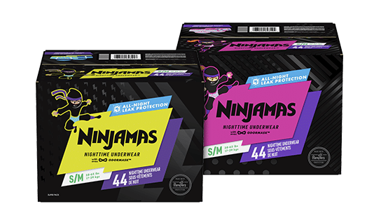 Obtenez  des échantillons gratuits des sous-vêtements de nuit Ninjamas de Pampers !