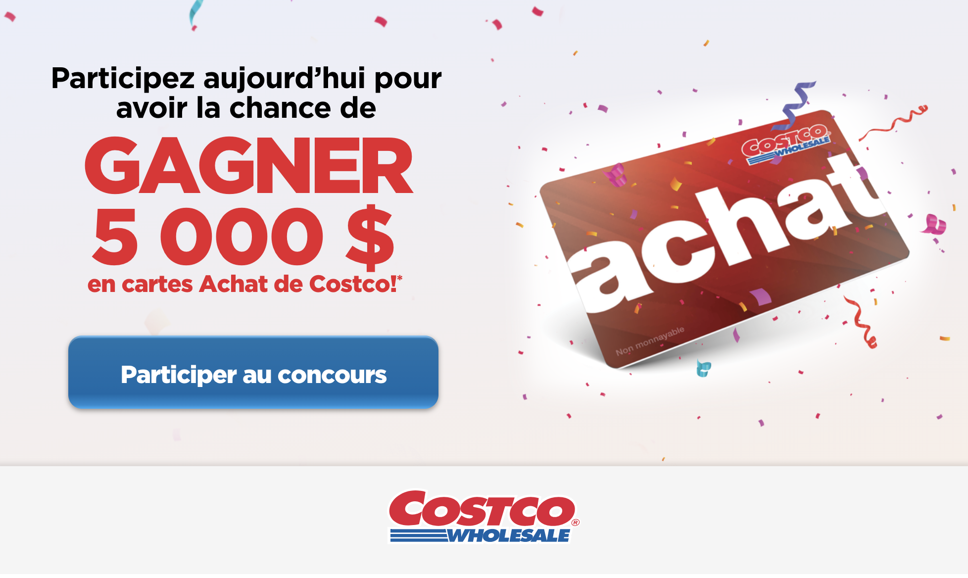 5000$ en cartes Achat de Costco à gagner !