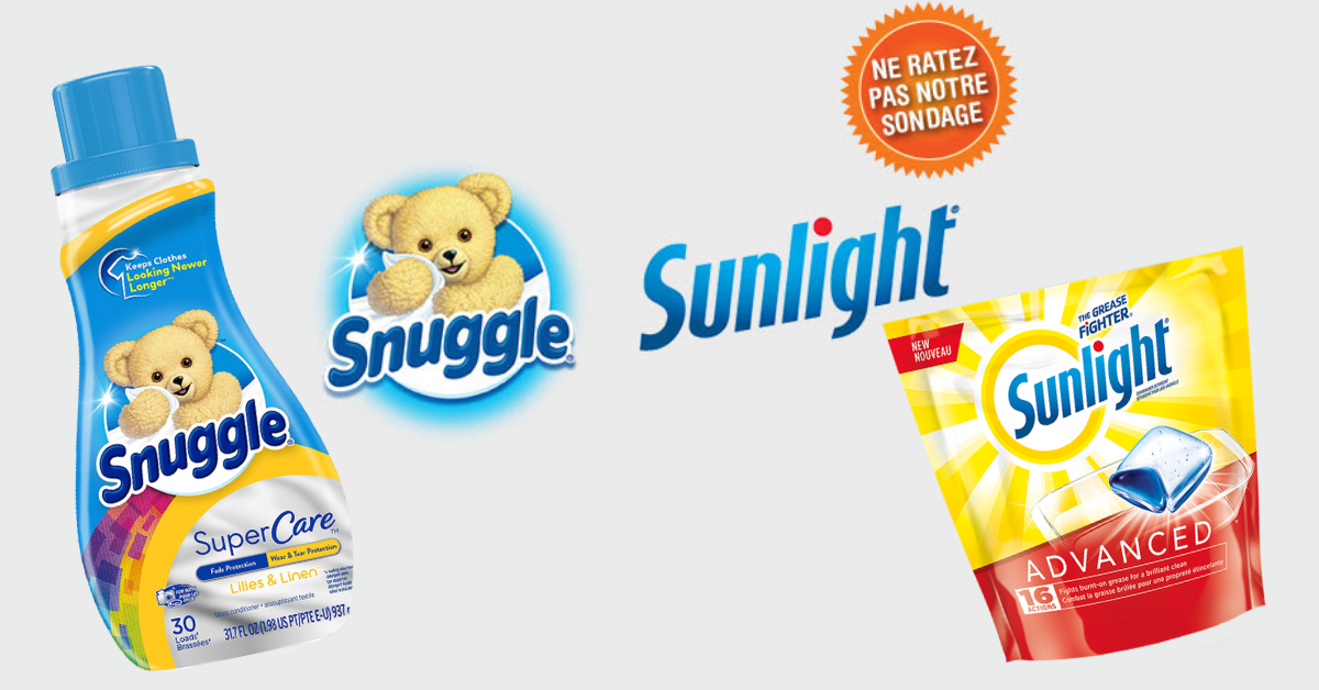 Obtenez un échantillons gratuits des produits ménagers Sunlight et Snuggle !
