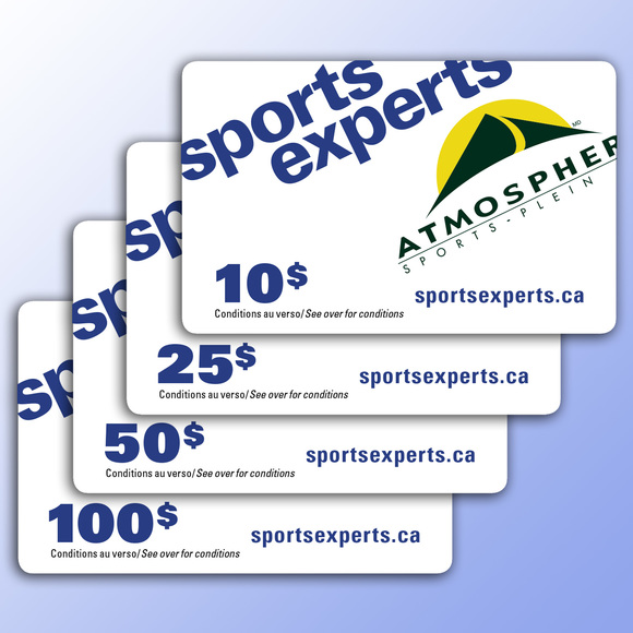 A gagner :3 cartes cadeaux Sports Experts de 1000$ !