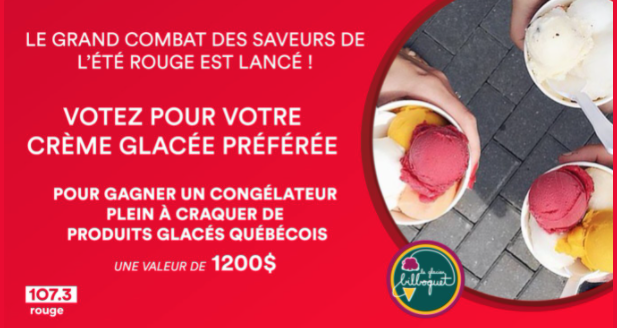 Un congélateur rempli de crème glacée de 1200$ à gagner !