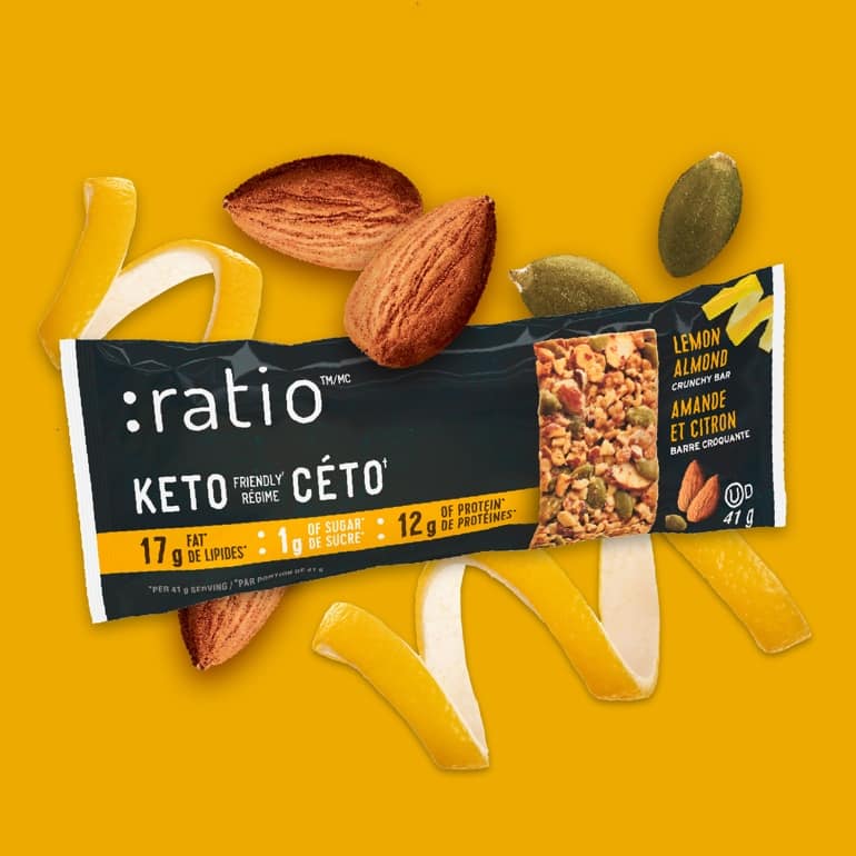 Obtenez gratuitement une barre croquante Amandes et Citron de Ratio !