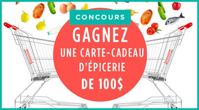 5 cartes cadeaux épicerie au choix de 100 et 500$ chacune !
