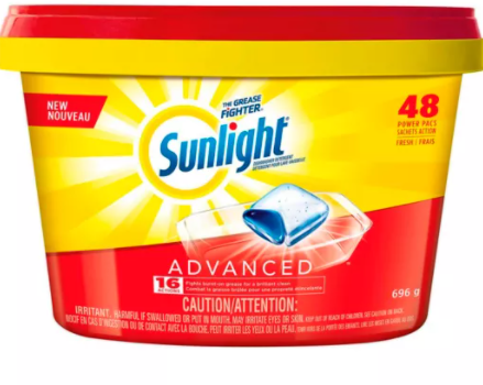 Nouveau échantillons gratuits du détergent pour lave vaisselle Sunlight Advanced !