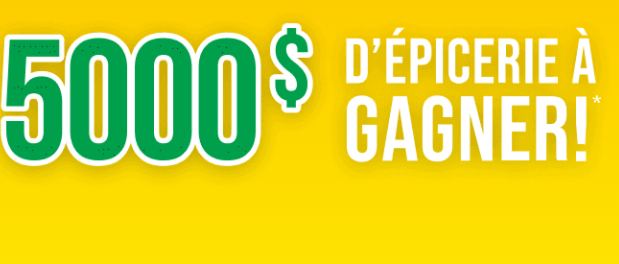 10 cartes cadeaux échangeables en épicerie de 500$