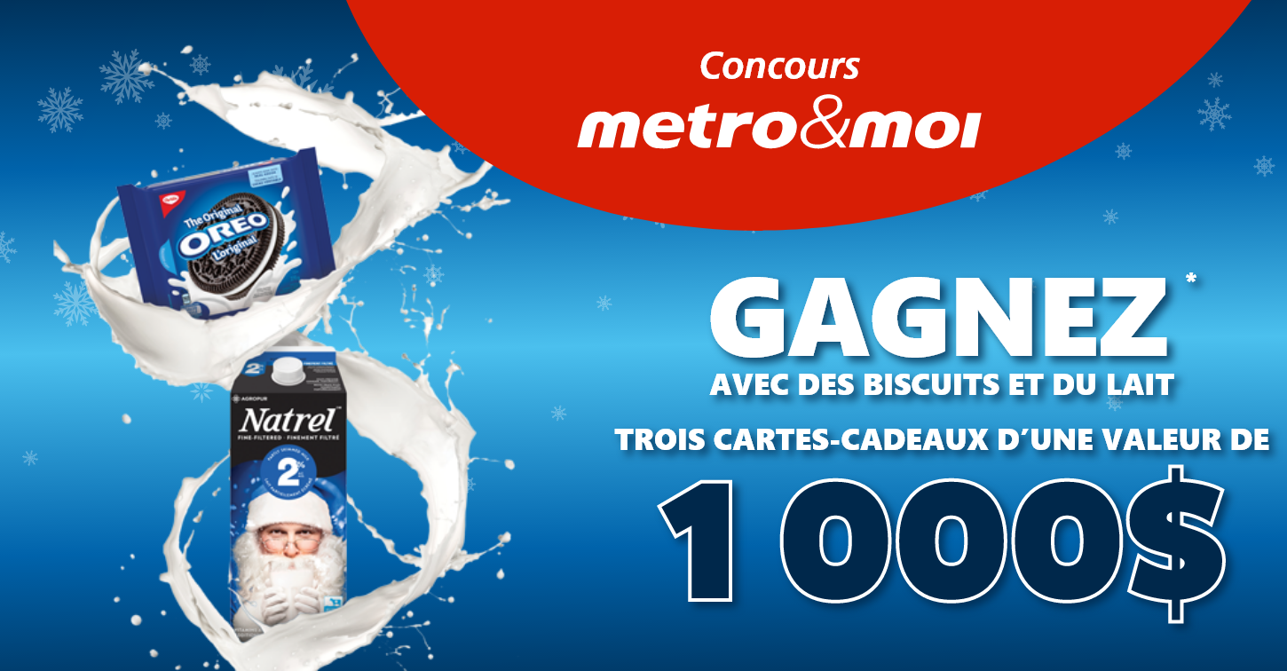 Tentez de gagner une carte cadeaux Metro de 1000$ !