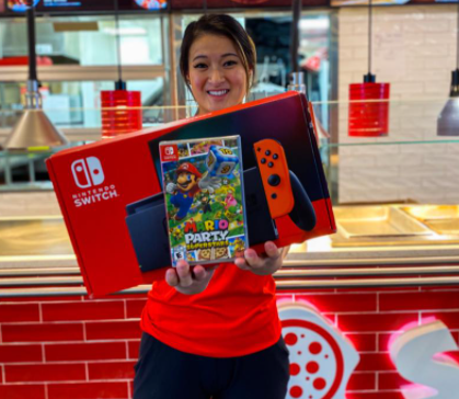 Une console Nintendo Switch, un jeu Mario Party et un Spécial 4 Pizza Salvatoré à remporter !