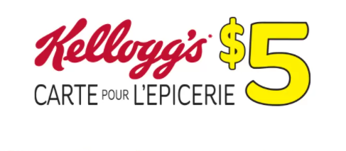 Obtenez une carte prépayée  kellogg’s de 5$ GRATUITE !