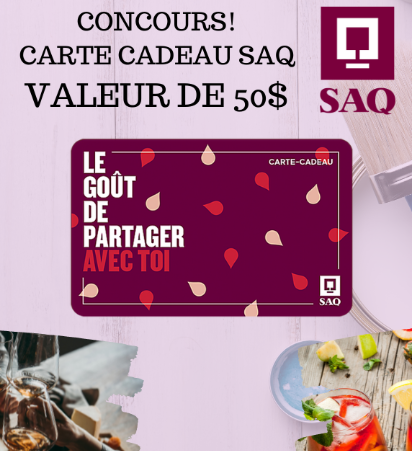 2 cartes cadeaux SAQ à remporter !