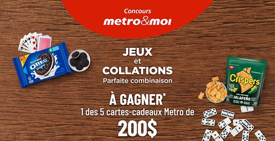 Une épicerie Metro de 1000$ à remporter !