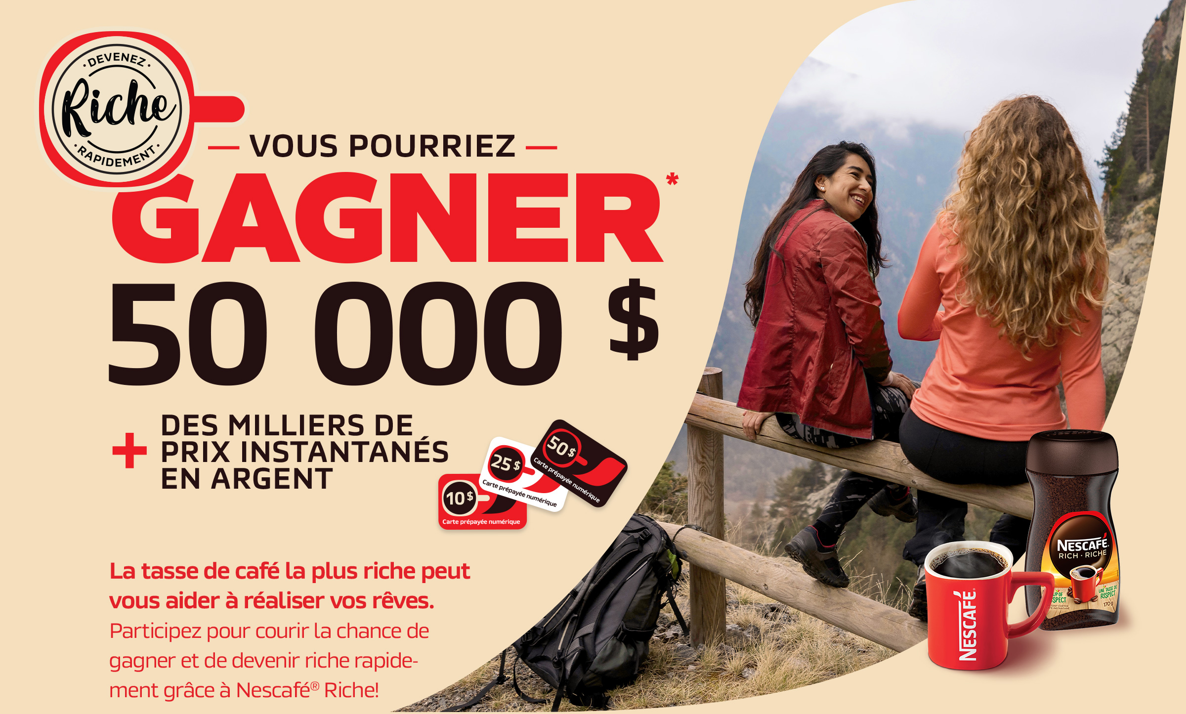 Gagnez un prix de 50 000$ + 3900 cartes prépayées