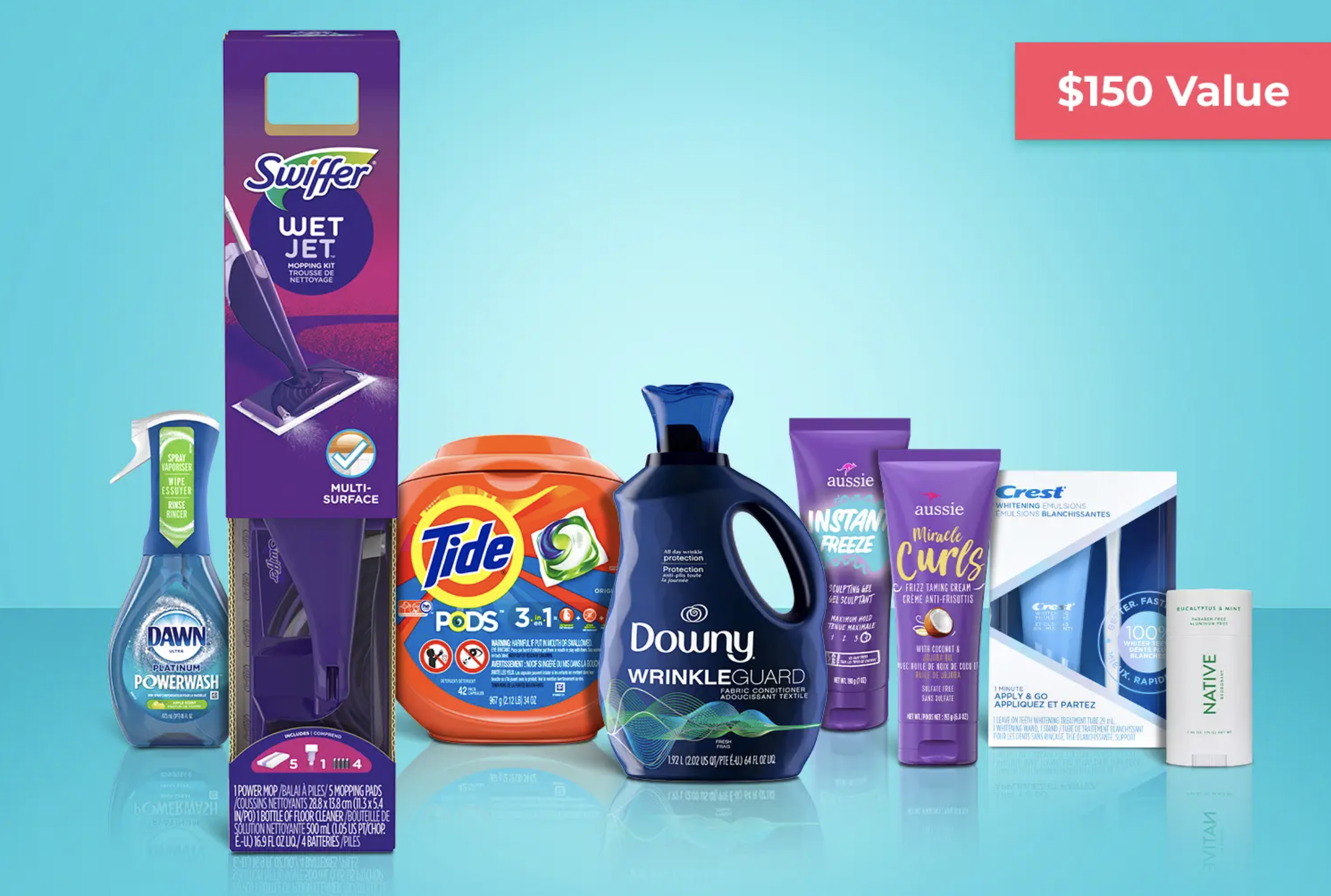 Gagnez un ensemble de produits ménagers P&G de 190$ (Swiffer, Tide, Downy…)