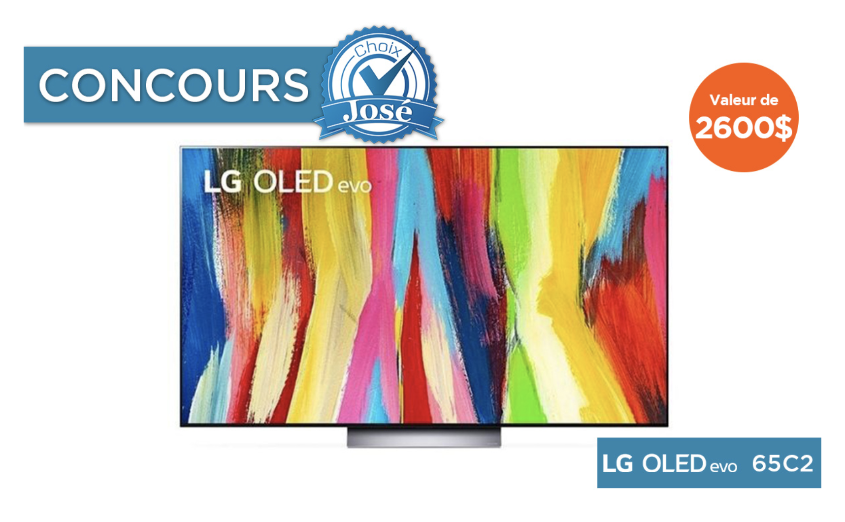 Un téléviseur 65po OLED de LG de 2600$ à remporter !