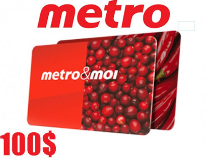 A gagner : 25 cartes cadeaux épicerie Metro de 100$ !