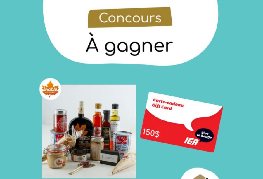 Gagnez une carte cadeau IGA de 150$ + 150$ de produits de l’Erable du Québec !