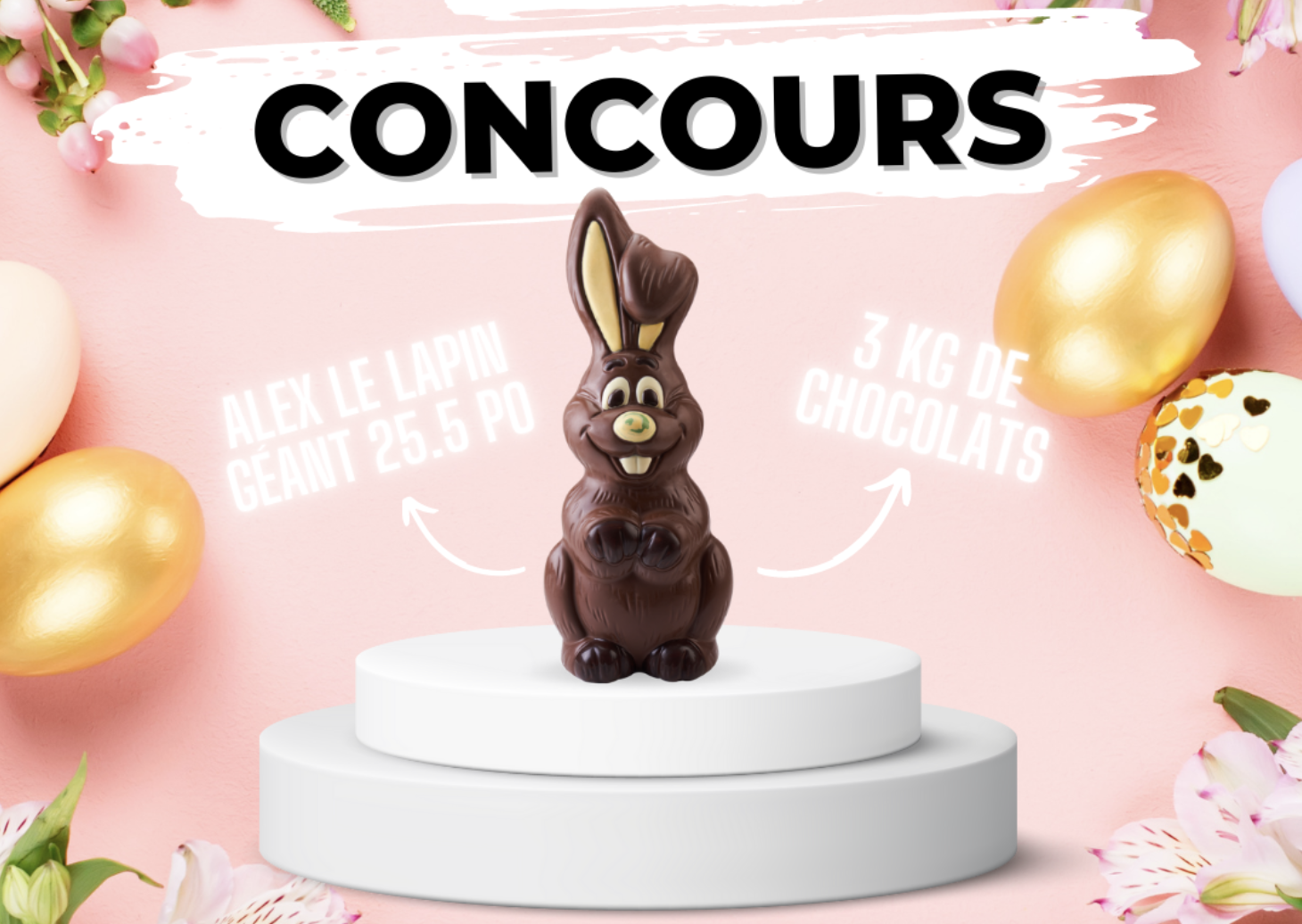 Gagnez un lapin géant Chocolats Favoris de 3kg !