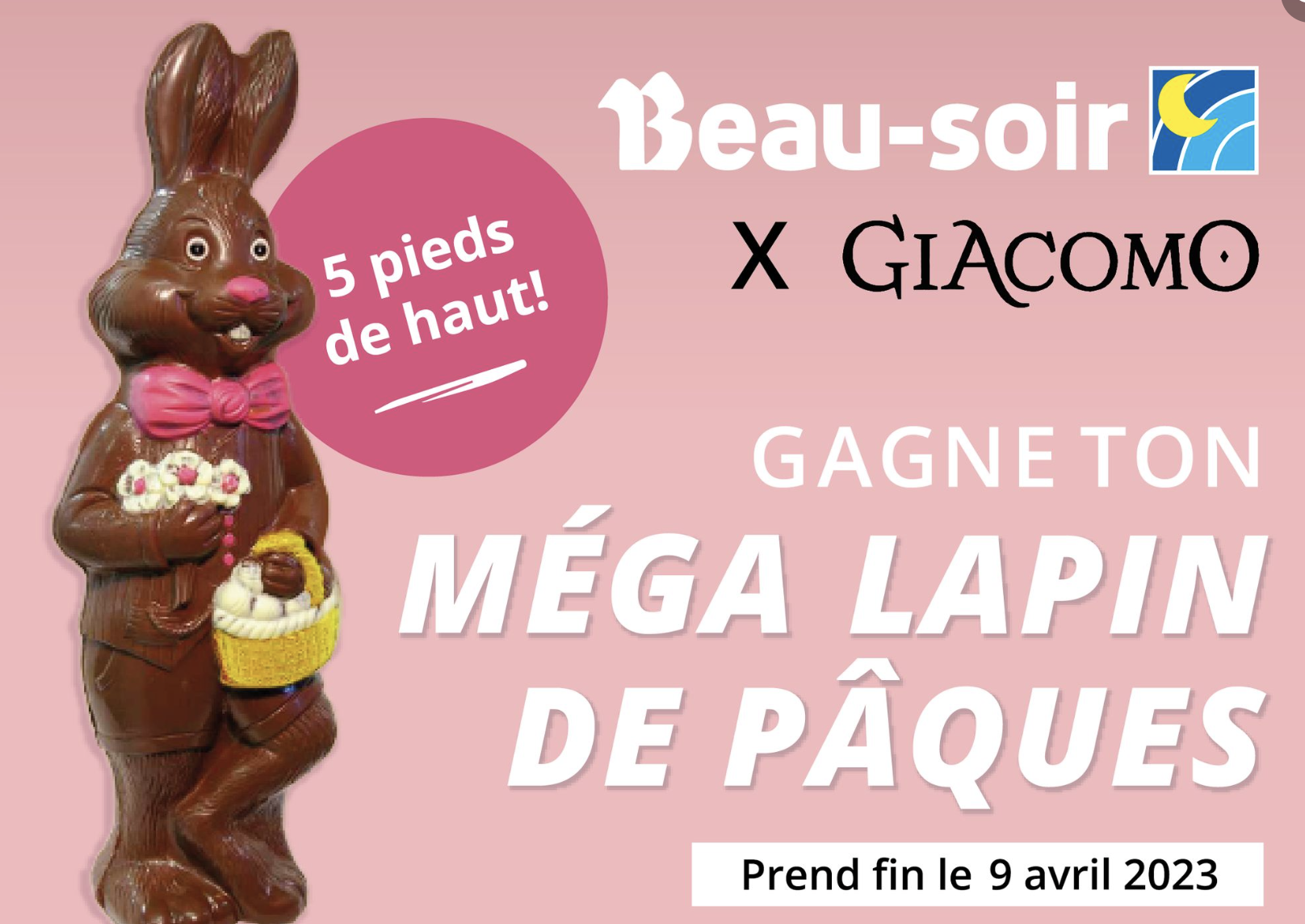 Un méga lapin de Pâques en Chocolat de 5 pieds de haut à remporter !