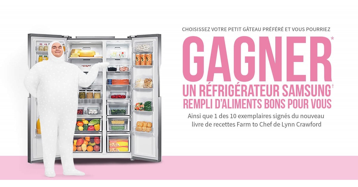 Un réfrigérateur Samsung rempli d’aliments à gagner !