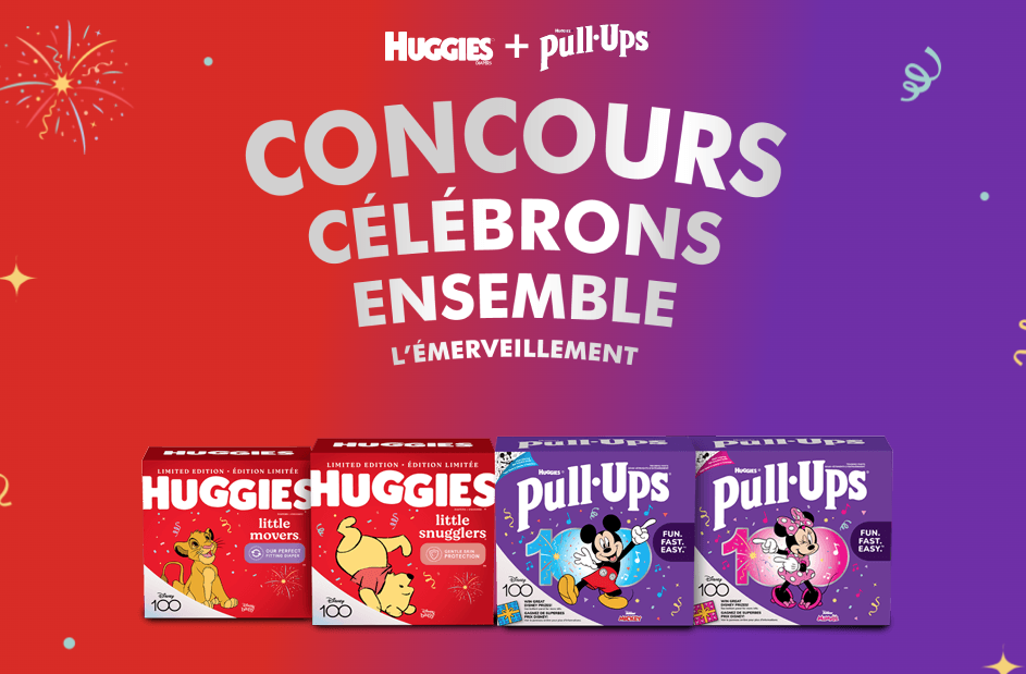 Gagnez 35 prix de 1000$ et 1350 prix secondaires (Huggies, Pull-Ups, Mickey…) !
