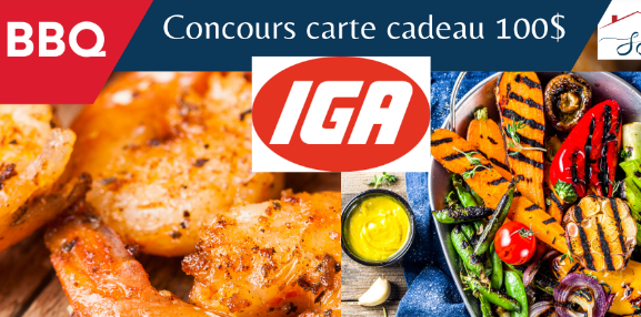 Tenter de gagner une carte-cadeau épicerie IGA d’une valeur de 100$ !