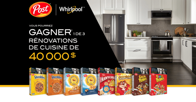 A gagner : 3 ensembles d’électroménagers Whirlpool de 10 000$ chacun et+ !