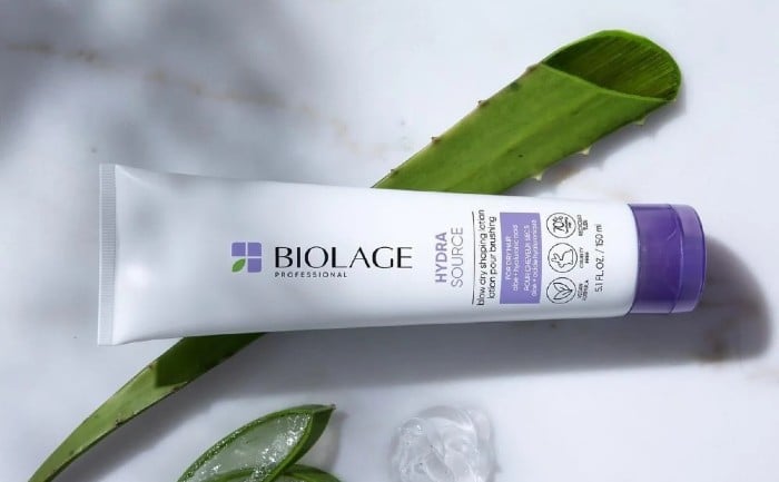 Échantillon gratuit de la lotion pour brushing Hydra Source de Biolage !