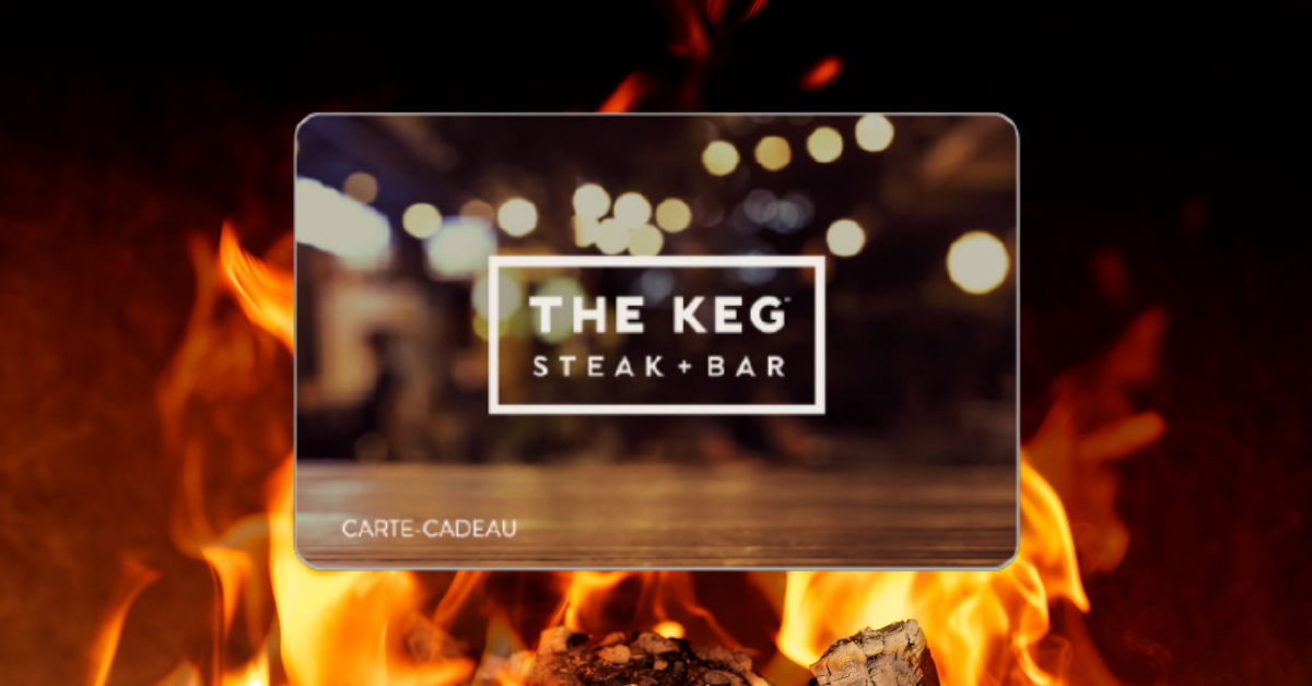 Une carte cadeau du restaurant The Keg Steakhouse & Bar