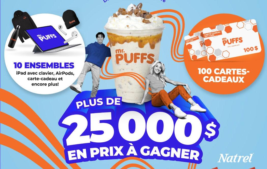 Gagnez 10 iPad et 100 cartes-cadeaux Mr. Puffs !