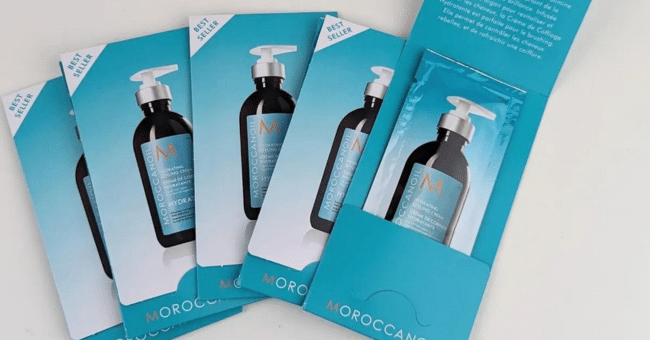 échantillon gratuit de la crème de coiffage hydratante de Moroccanoil