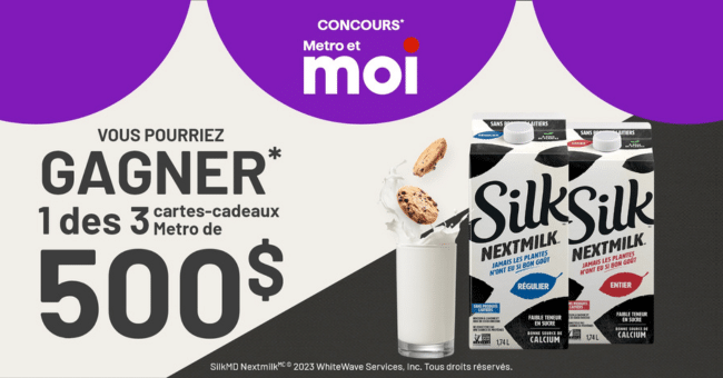 Remportez TROIS cartes cadeaux épicerie Metro de 500$ chacune