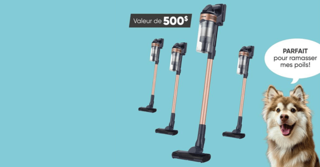 Gagnez 12 aspirateurs sans fil Samsung de 500$ chacun