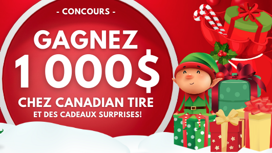 Gagnez une carte cadeau de 1000$ chez Canadian Tire !