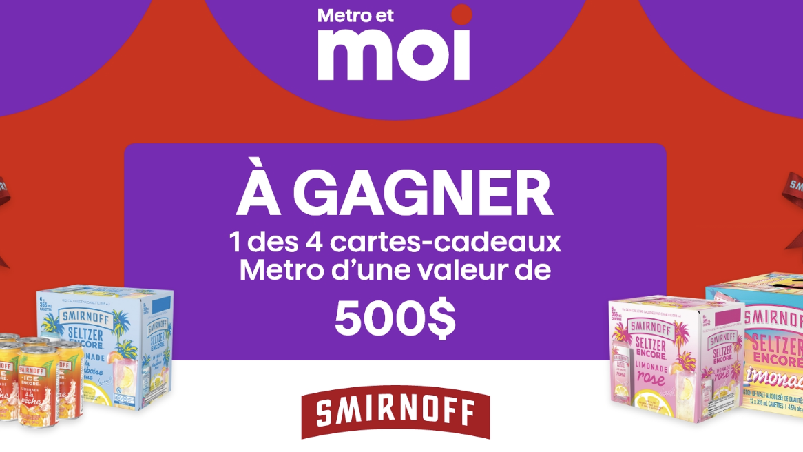 Gagnez 4 prix d’épicerie Metro de 500$ !