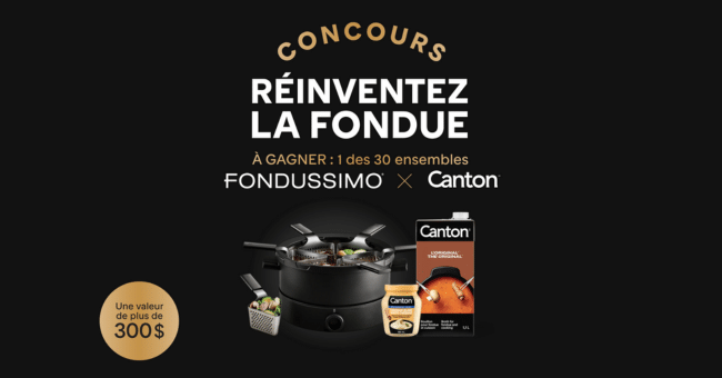 Gagnez TRENTE ensembles à fondue Fondussimo Canton (310$)