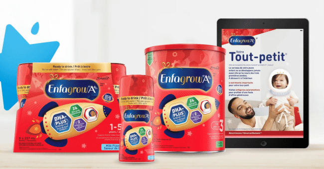 Echantillons gratuits de la Boisson nutritionnelle pour tout-petits et enfants Enfagrow A+