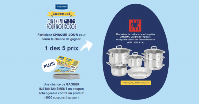 Gagnez 5 batteries de cuisine Zwilling Quadro + 1000 bons de gratuité