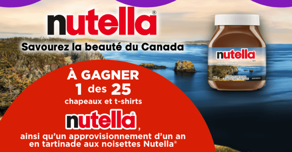 Remportez 25 prix d’un an de produits Nutella et+