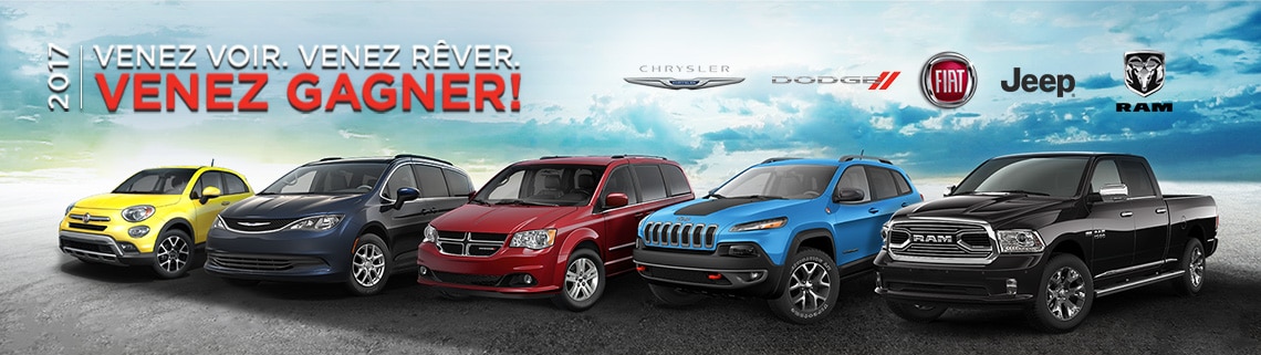 A remporter : Véhicule Chrysler, Jeep, Dodge, Ram ou FIAT !