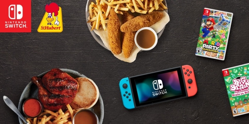Un ensembles cadeaux (Nintendo Switch + carte St Hubert de 100$) à remporter !