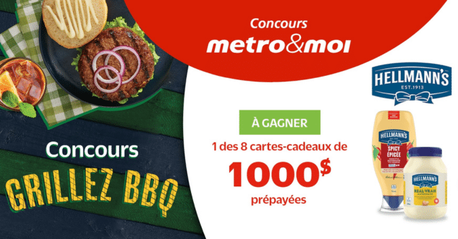 Remportez cartes cadeaux Metro de 1000$ !