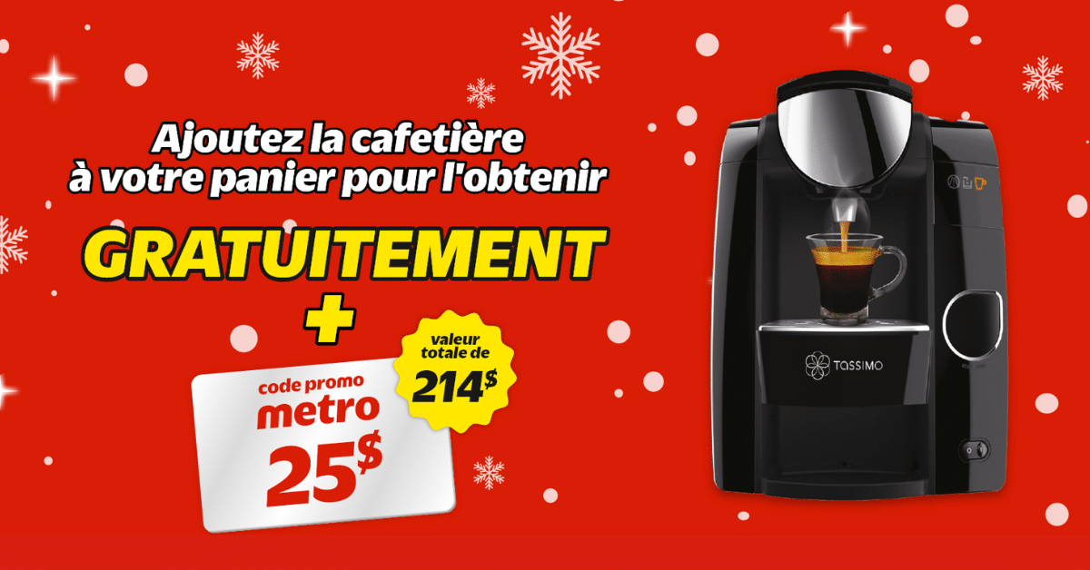 Offre exclusive chez Metro : Obtenez une cafetière Tassimo gratuite + une carte cadeau Metro de 25 $ ☕🎉
