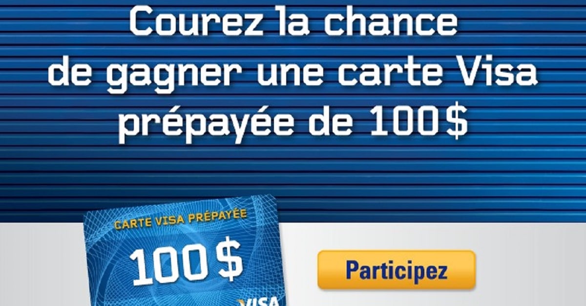A gagner:une carte Visa prépayée de 100$ !