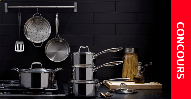 Une batterie de cuisine Paderno de 550$ (12 pièces)!